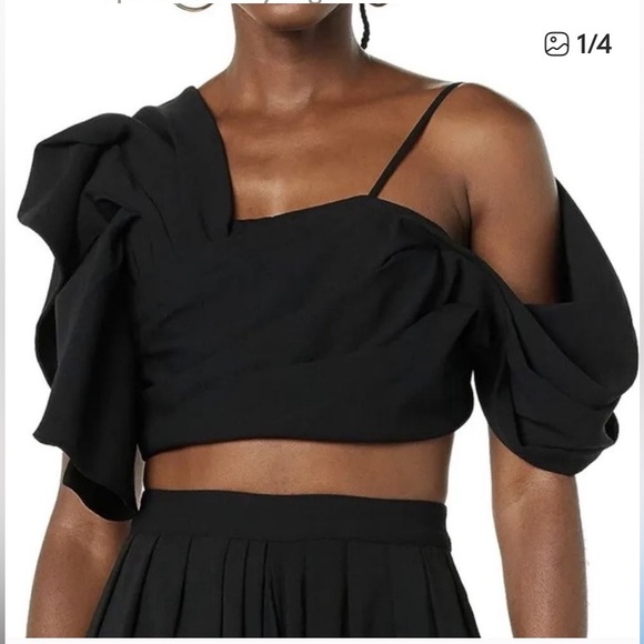 Making The Cut Tops - NWT Making The cut Black detailed cropped top size S ,M ,& L.